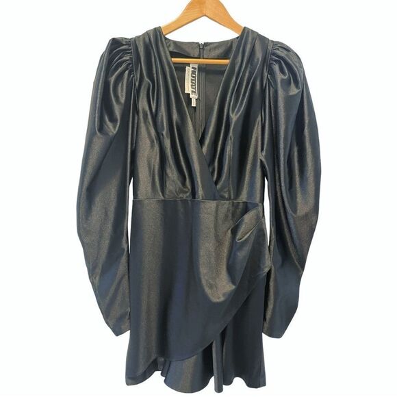 NWOT ROTATE BIRGER CHRISTENSEN No. 24 Satin Mini Black Dress In Size US6 - Picture 4 of 12